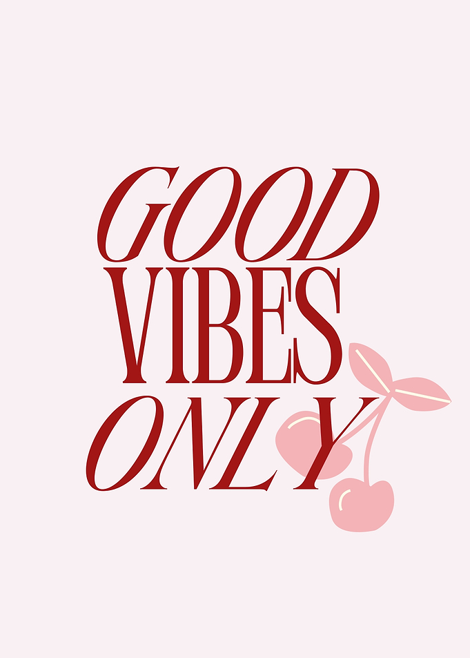 Good Vibes Only Cherry Wall Art
