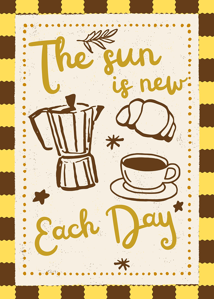 Cozy Coffee Morning Quote Kitchen Poster