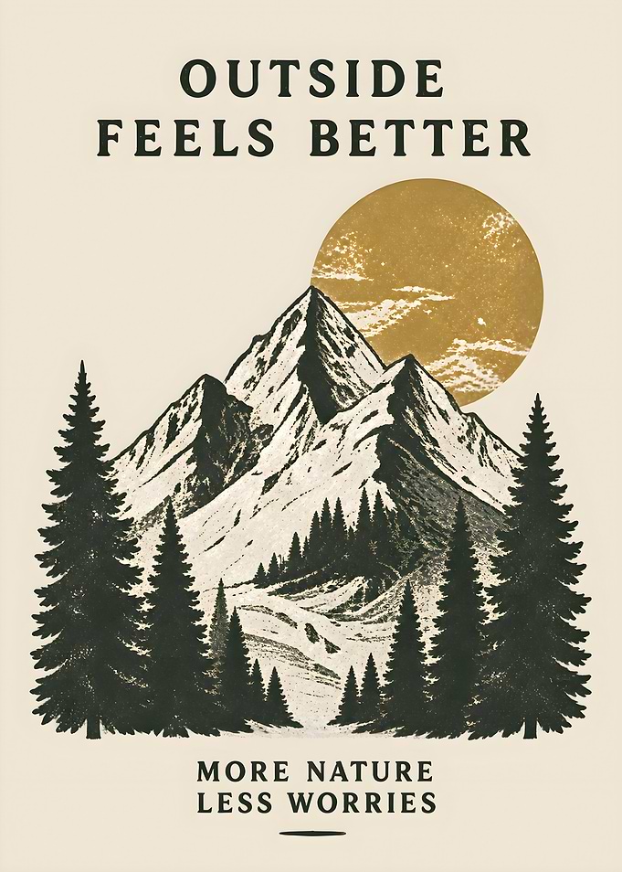 Outside Feels Better Mountain Poster