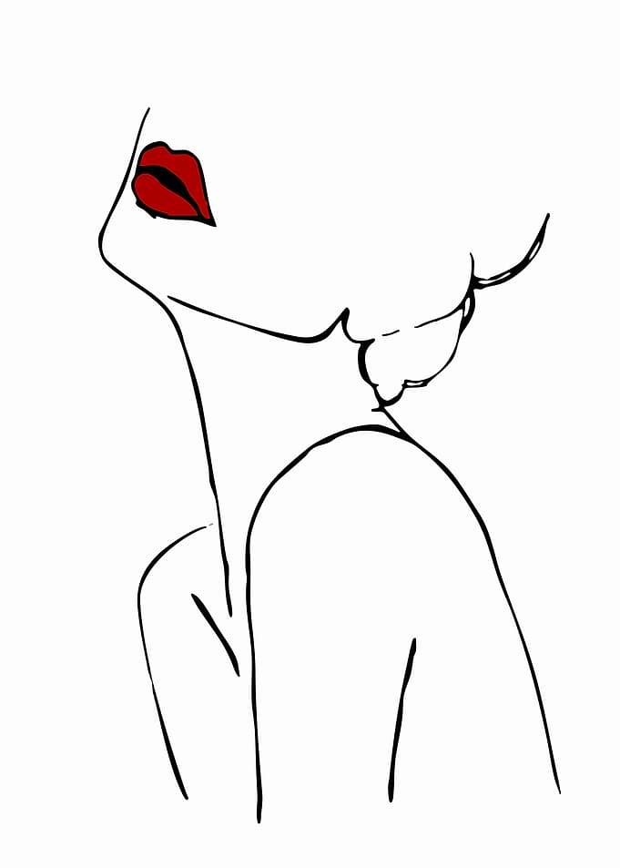 Minimalist Line Art Woman Portrait