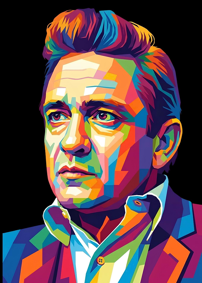 Johnny Cash Pop Art Portrait