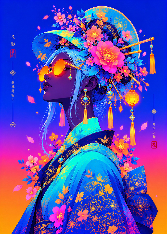 Neon Cyberpunk Geisha
