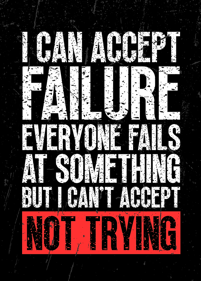 Inspirational Quote Poster About Trying