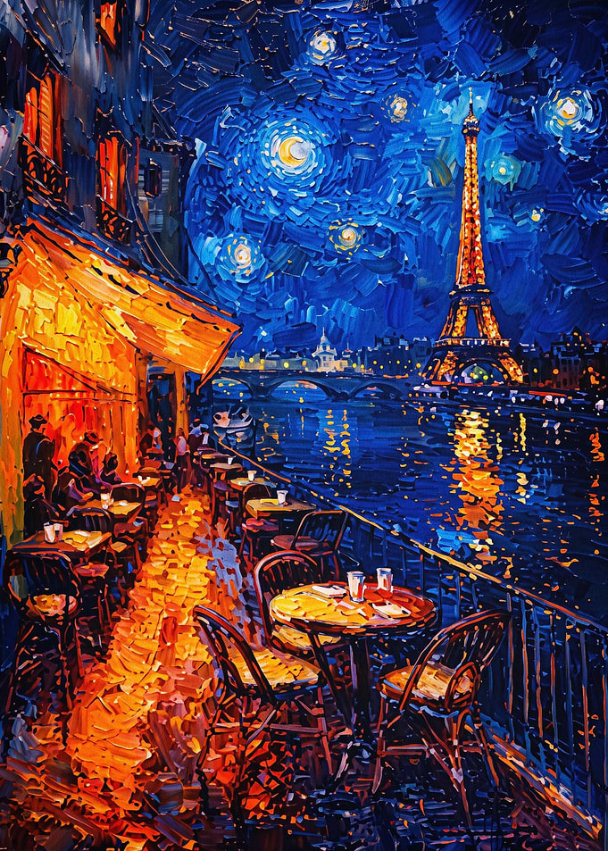 Paris Starry Night Impressionist Ar
