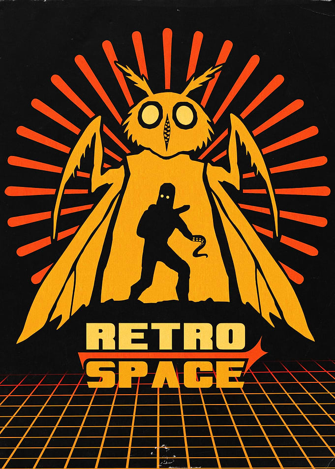 Retro Space Mothman Poster