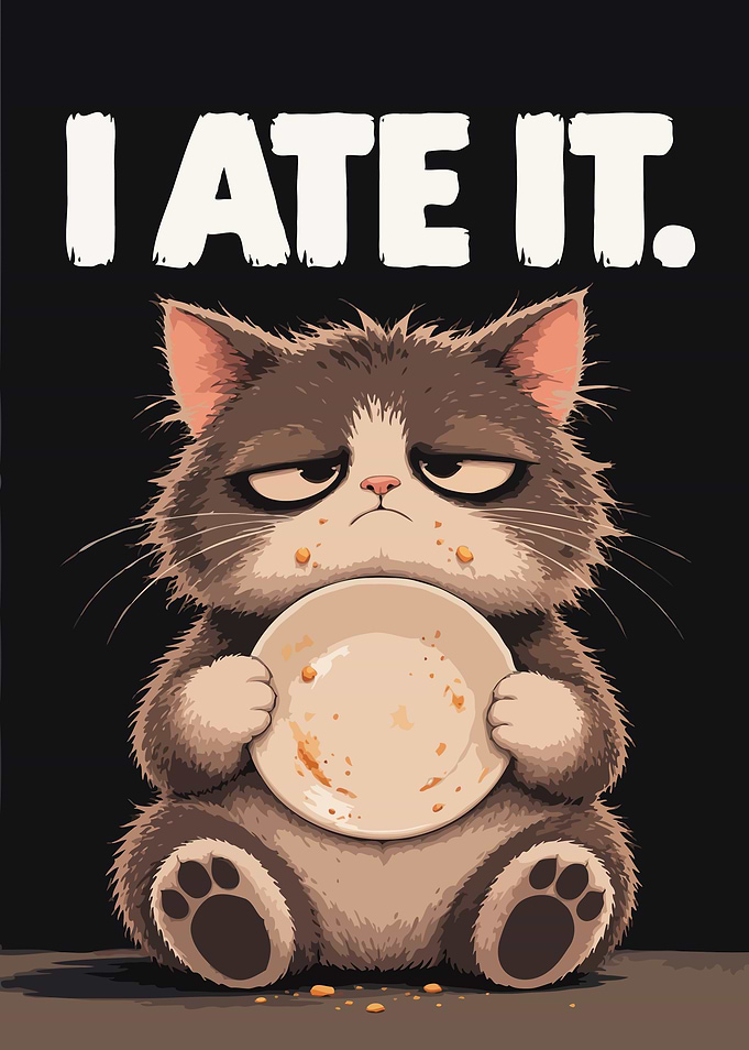 Funny Cat Saying I Ate It