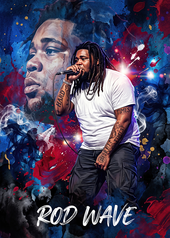 Rod Wave Artistic Portrait Poster