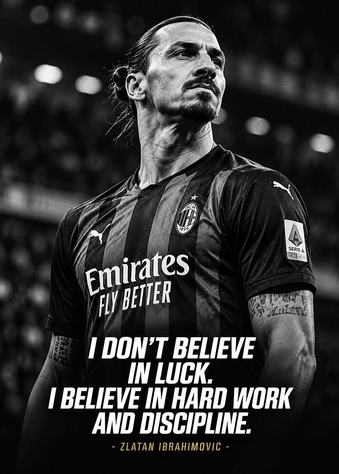 Zlatan Ibrahimovic Inspirational Sports Poster
