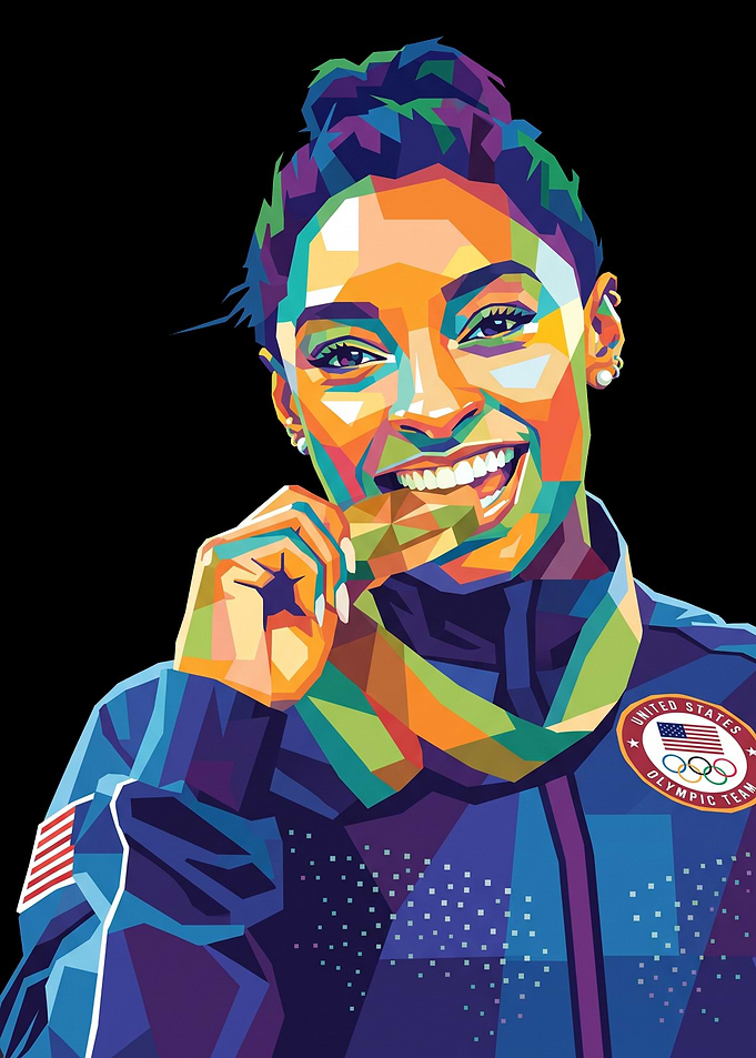 Simone Biles Pop Art Portrait