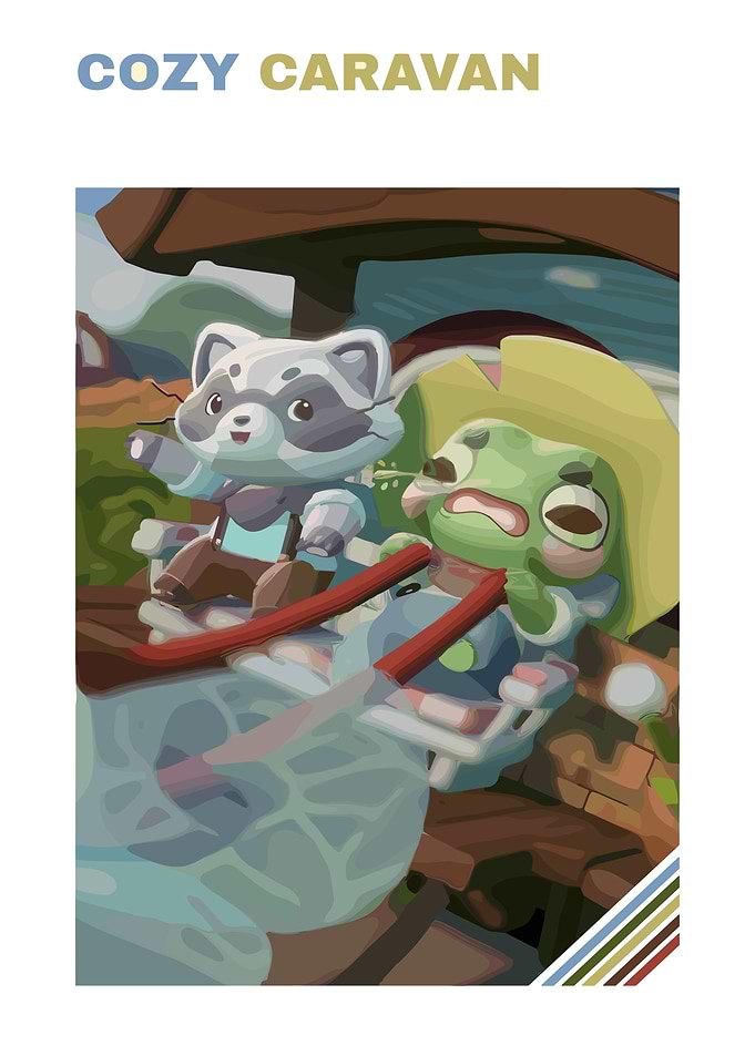 Cozy Caravan Raccoon and Frog