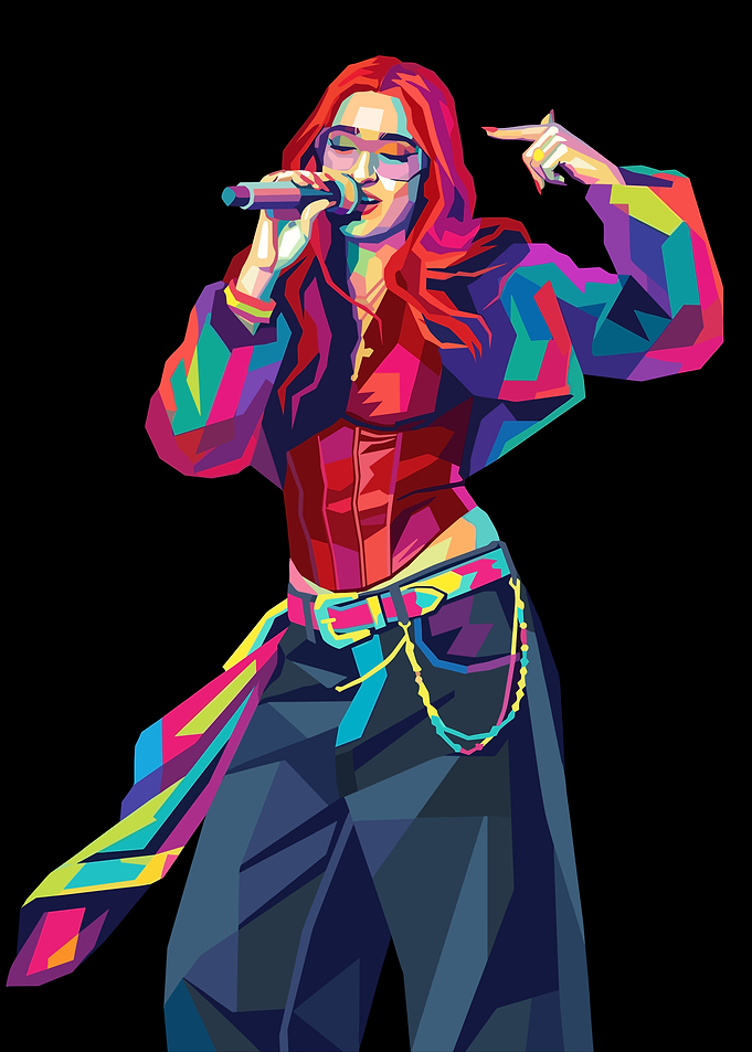 Pop Art Style Singer Illustration