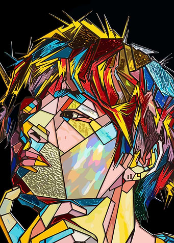 Abstract Stained Glass Portrait