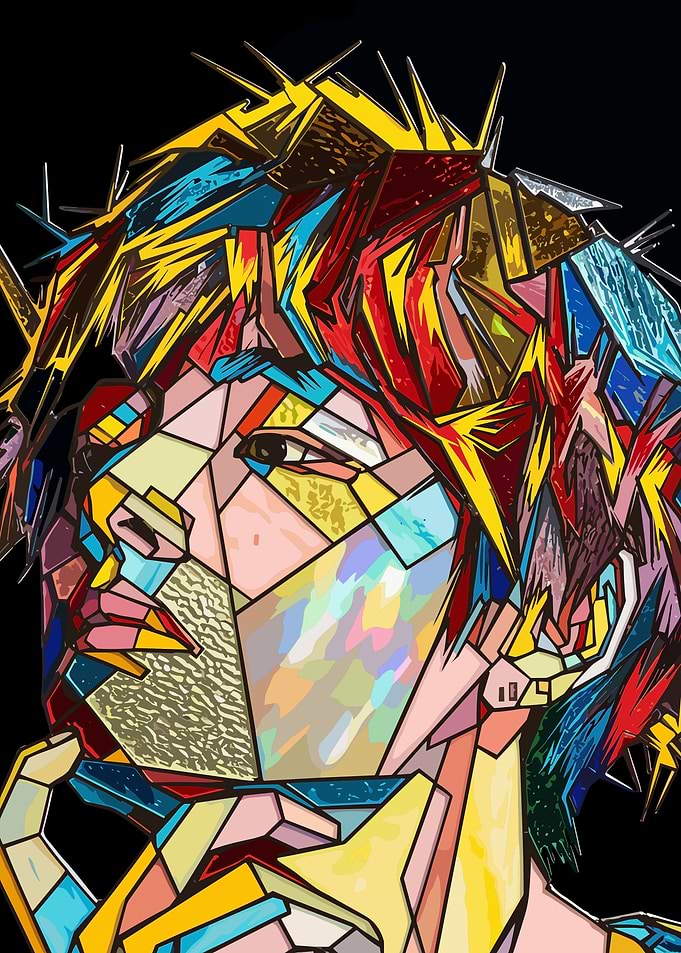 Abstract Stained Glass Portrait
