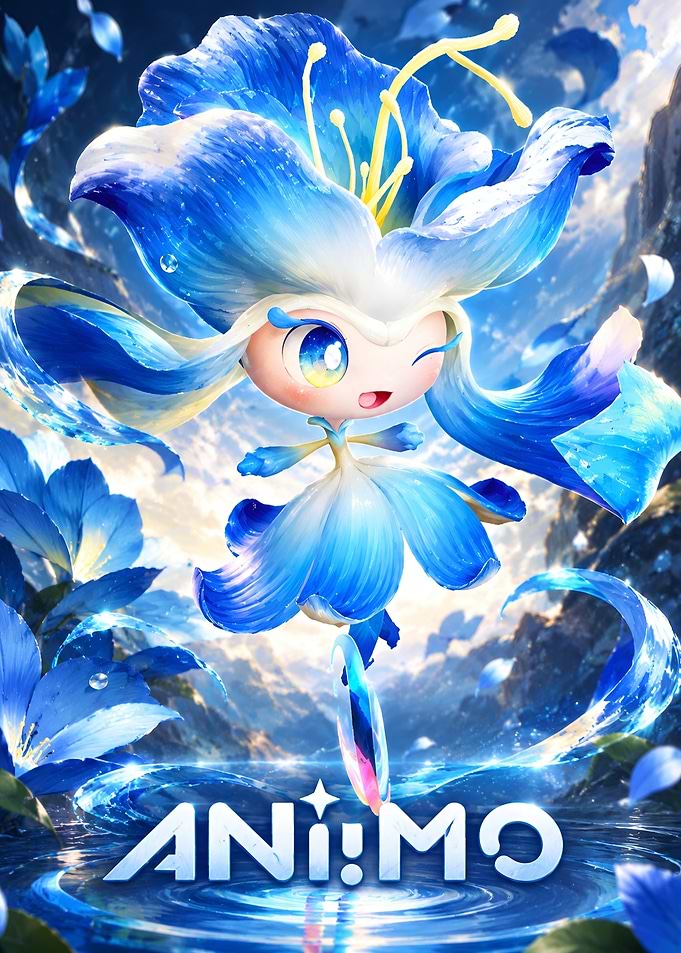 Blue Flower Fairy Character Illustration