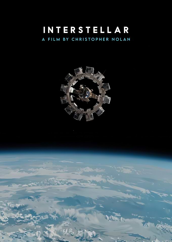 Interstellar Movie Poster with Endurance Spacecraft