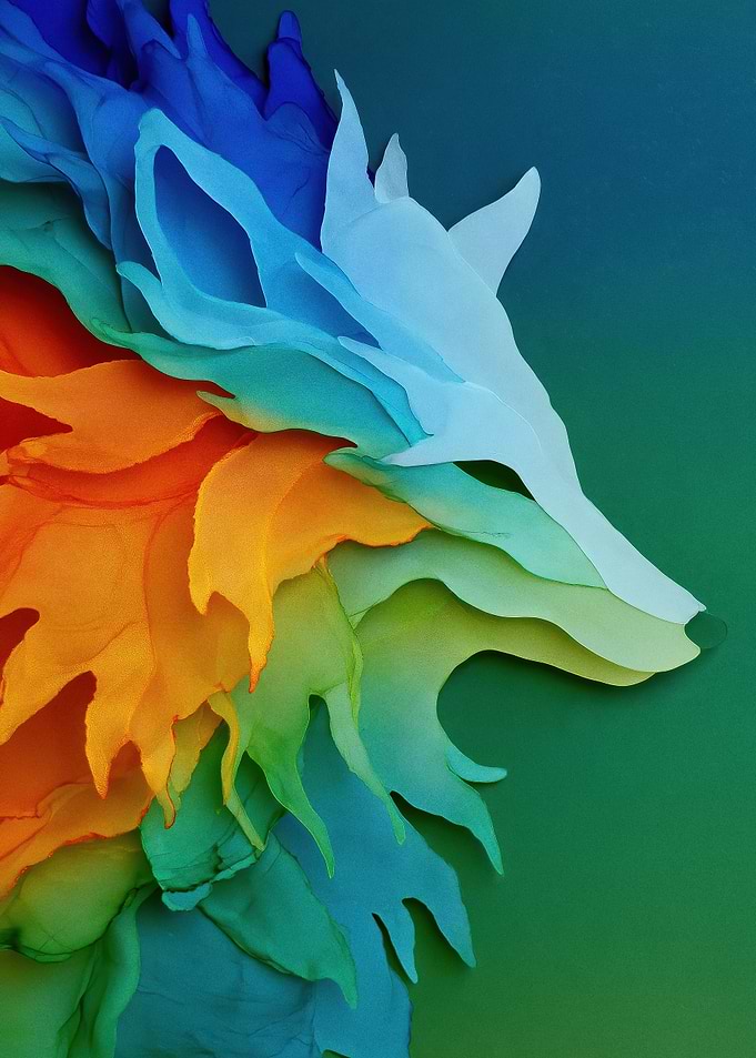 Abstract Layered Paper Wolf Profile