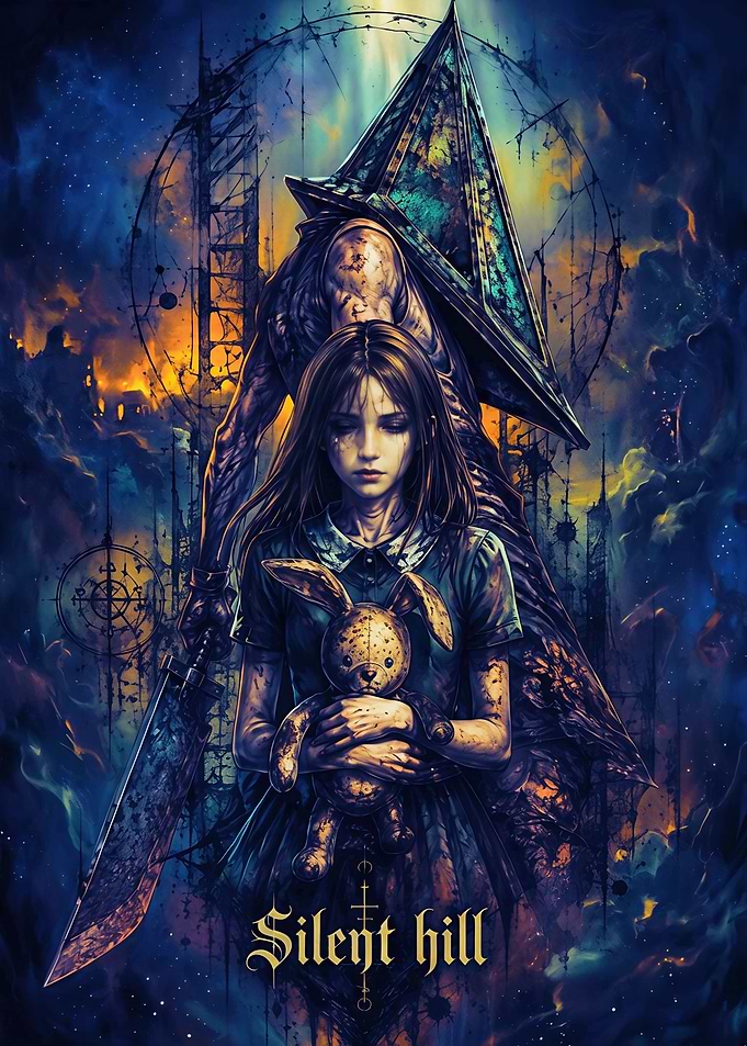 Silent Hill Pyramid Head and Girl