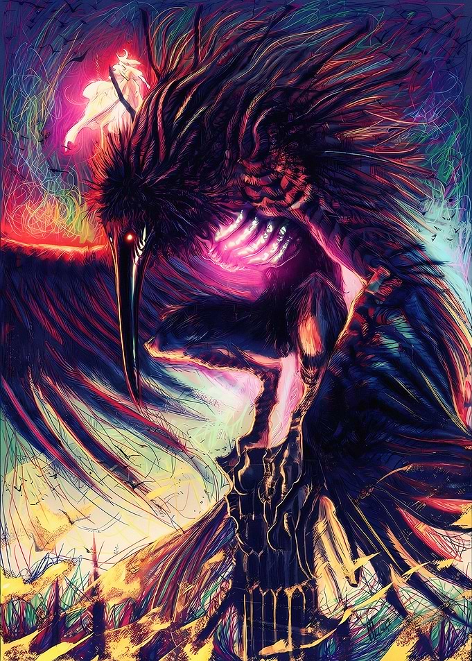 Dark Crow Demon Fantasy Art