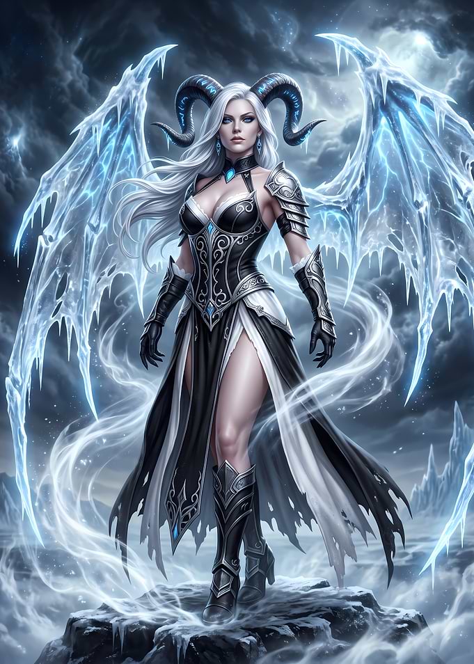 Ice Demon Queen Fantasy Portrait