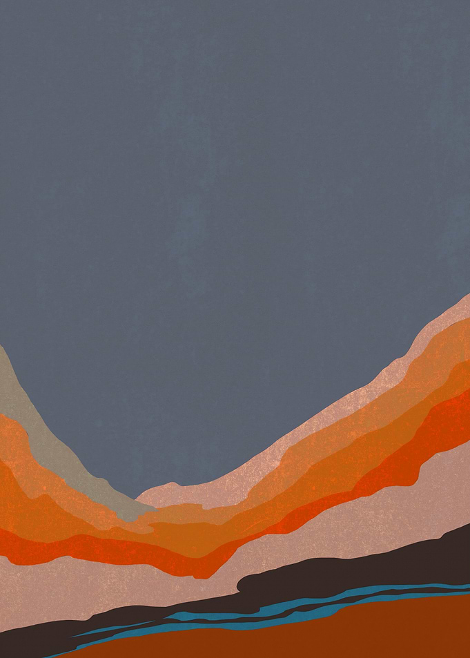 Abstract Minimalist Layered Landscape Art