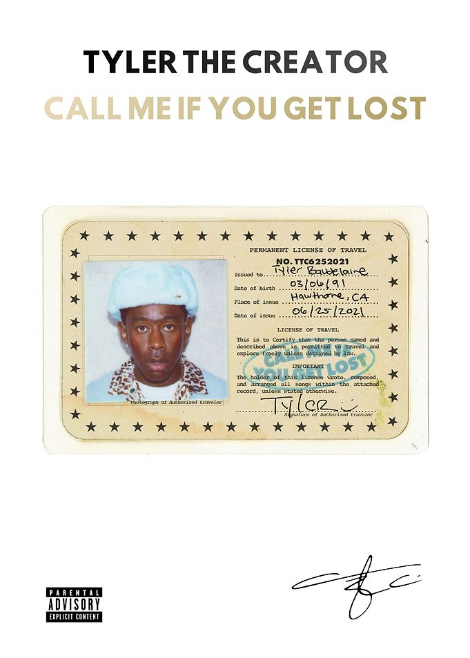 Tyler the Creator Call Me If You Get Lost Poster