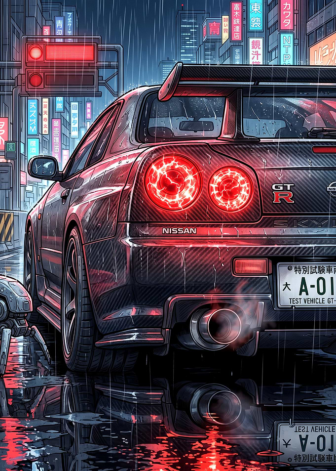 Nissan Skyline GT-R R34 Cyberpunk City