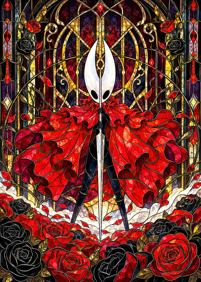 Hornet Stained Glass Hollow Knight Art