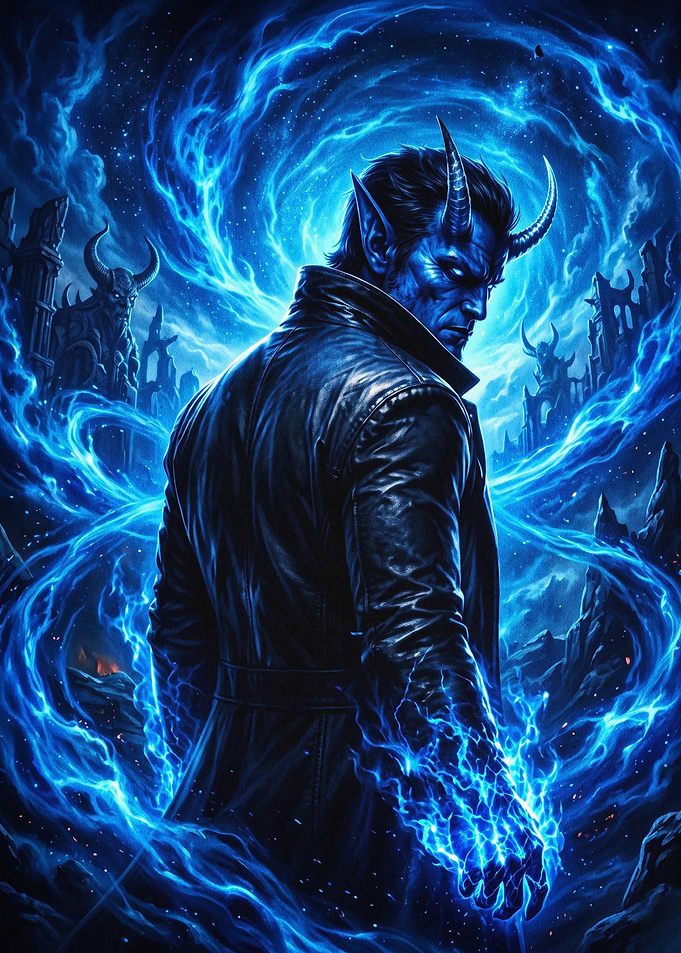Blue Demon Dark Fantasy Art