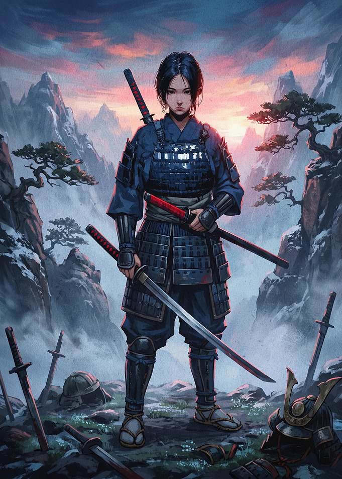 Female Samurai Epic Fantasy Art