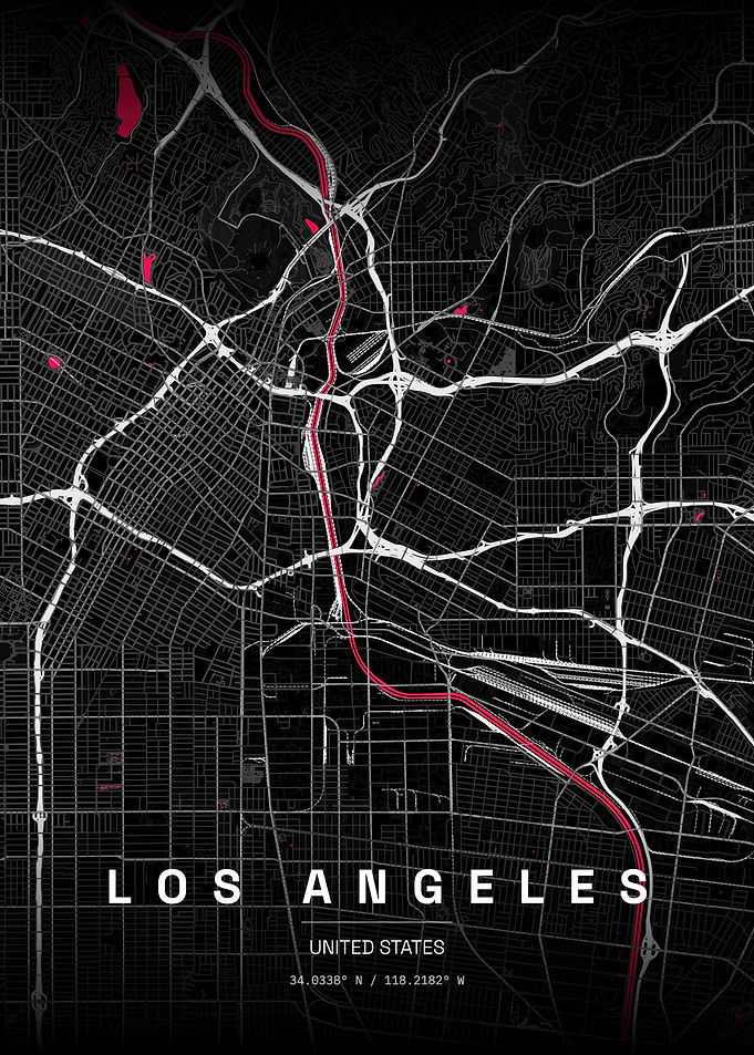 Los Angeles City Map Poster