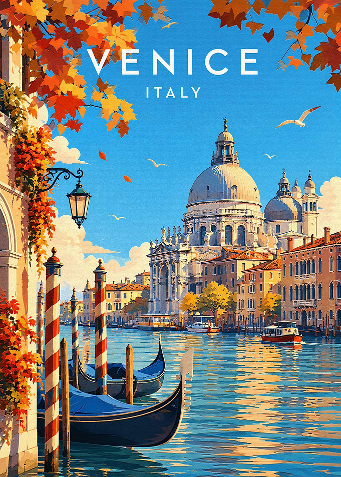 Vintage Venice Italy Travel Poster