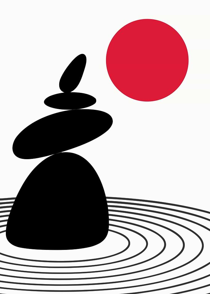 Minimalist Zen Stone Stack Art