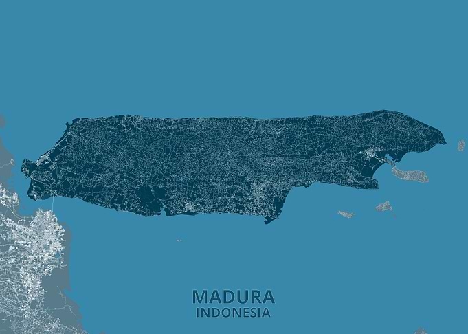 Map of Madura Island Indonesia