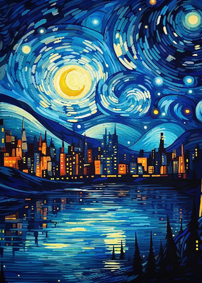 Starry Night Skyline Imp Art