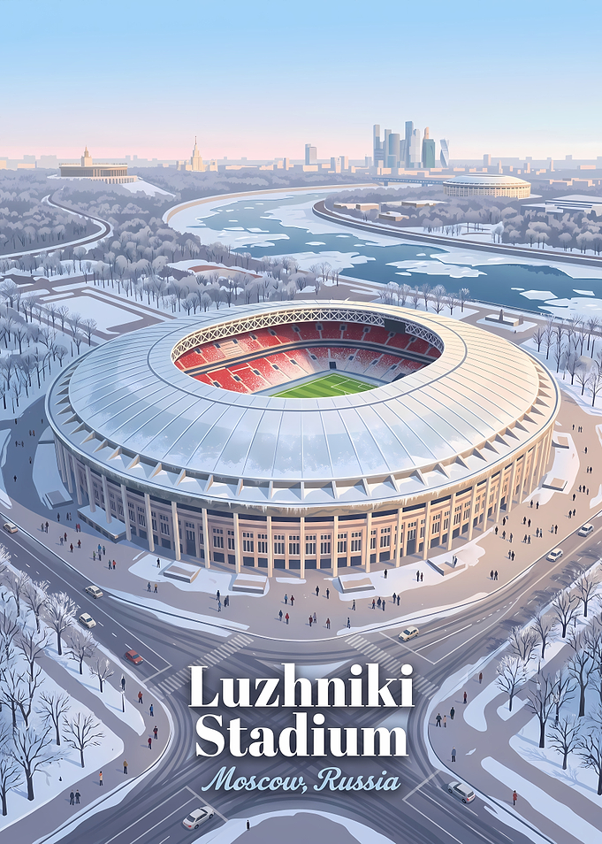 Luzhniki Stadium Moscow Winter Poster
