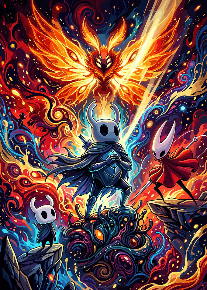 Hollow Knight Radiant Battle Illustration