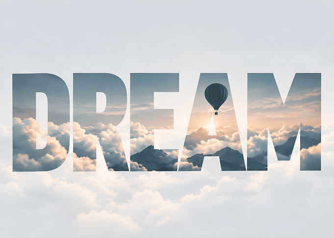 Dream Typography Mountain Landscape