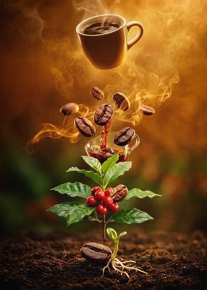 Coffee Plant Magic Surreal Art