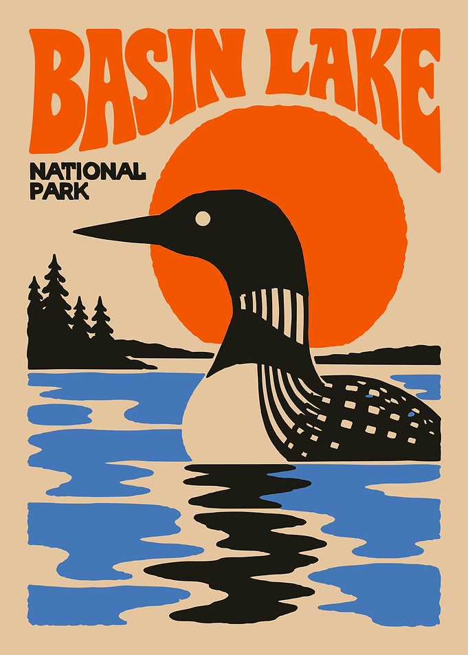 Basin Lake National Park Loon Poster