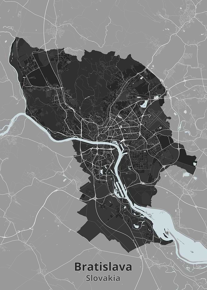 Bratislava City Map Poster