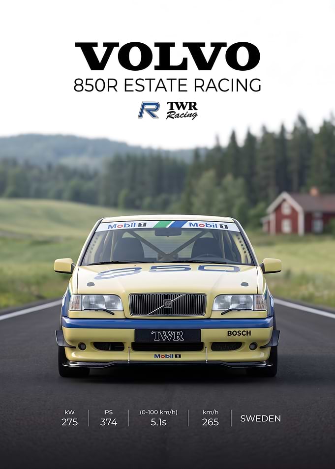 Volvo 850R Estate Racing Poster