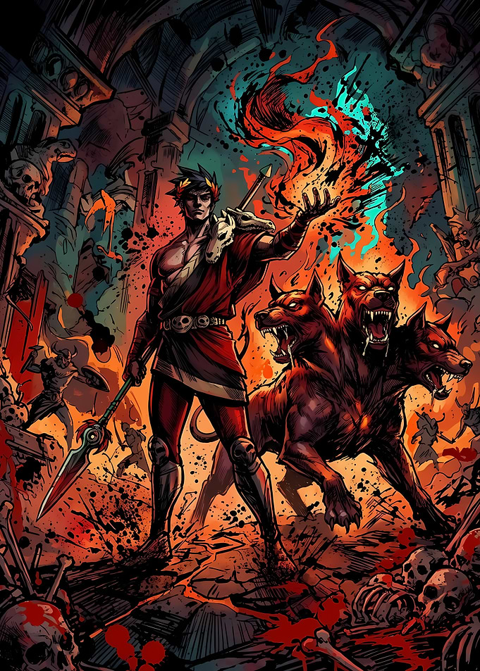 Zagreus and Cerberus in Hades