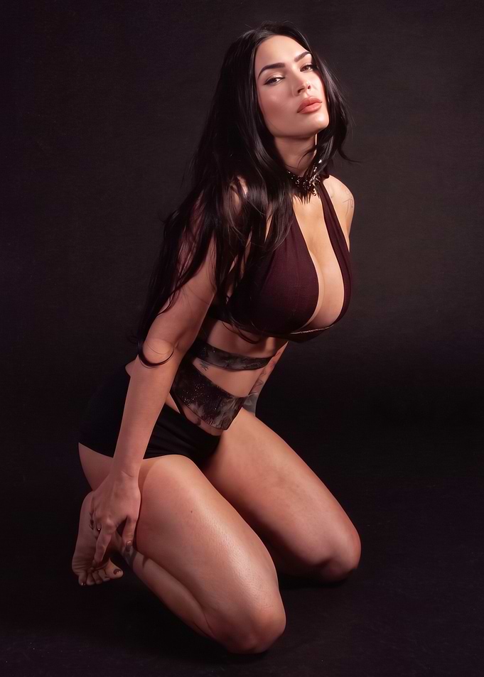 Megan Fox Portrait in Dark Studio