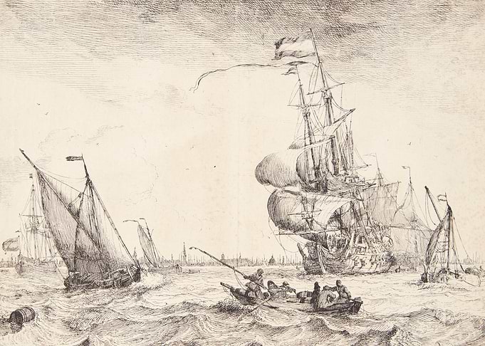 Ludolf Bakhuizen: Skibe ud for Amsterdam