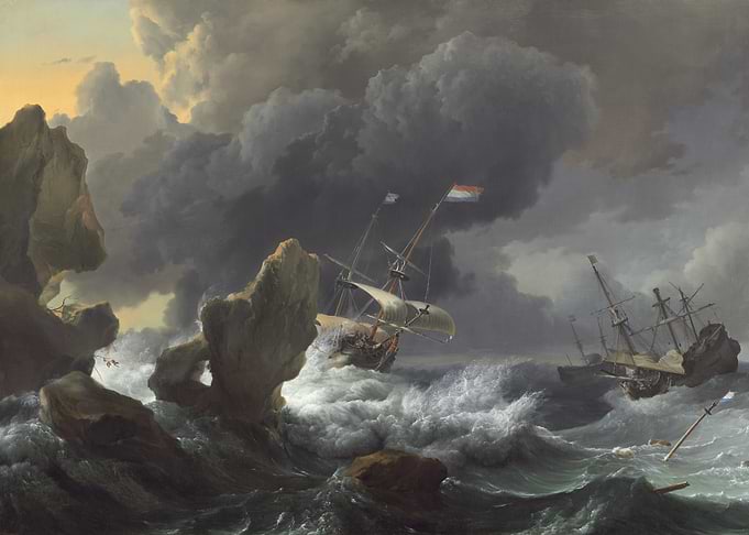 Ludolf Backhuysen, Ships in Distress off a Rocky Coast