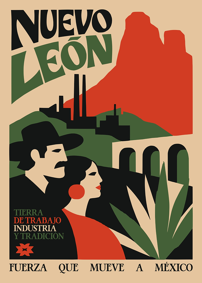 Nuevo León Vintage Travel Poster
