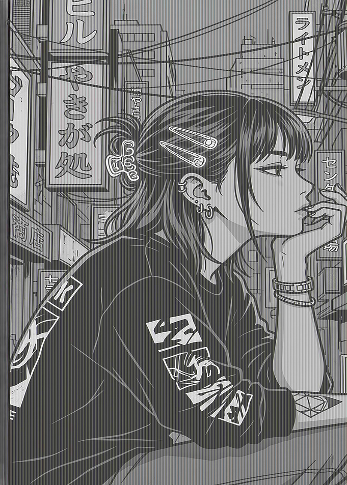 Anime Girl in Urban Street Setting