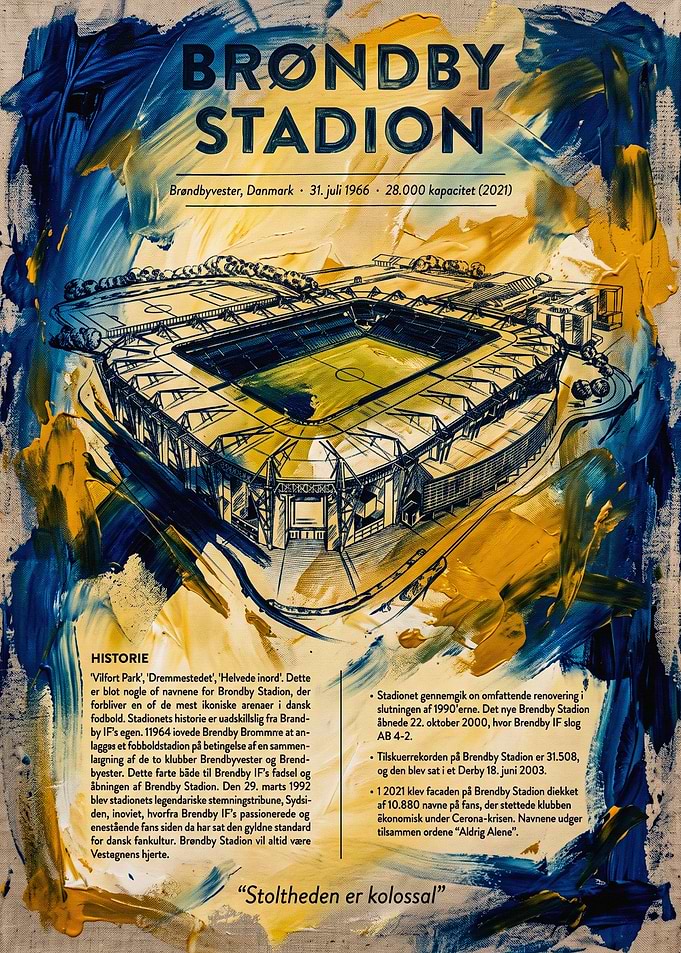 Brøndby Stadion Artistic Poster