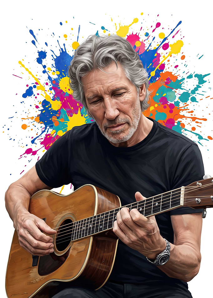Roger Waters Playing Acoustic Guitar