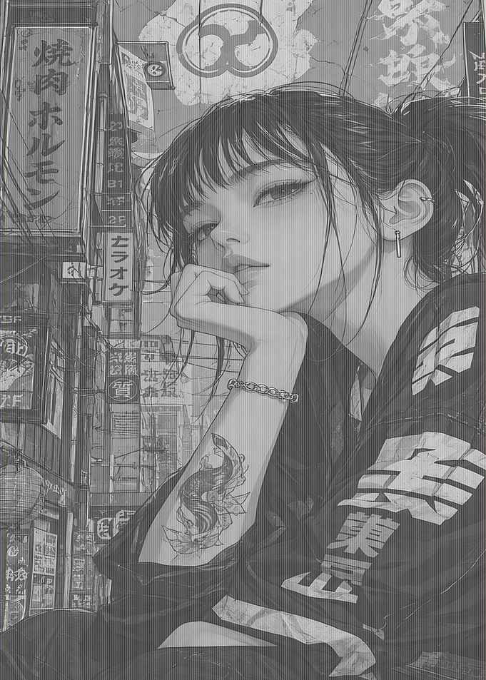 Anime Girl in Japanese Street